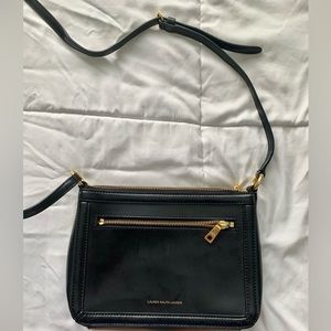 Lauren Ralph Lauren Black Leather Crossbody Bag
